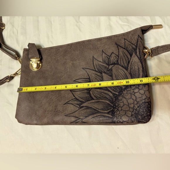 N’Gil Crossbody & Wristlet Brown Sunflower Handbag Spotless Tons of Storage - Picture 8 of 15